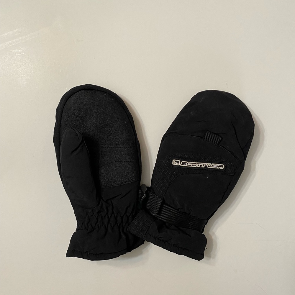 Scott Kits youth insulated winter ski snow mittens black size M